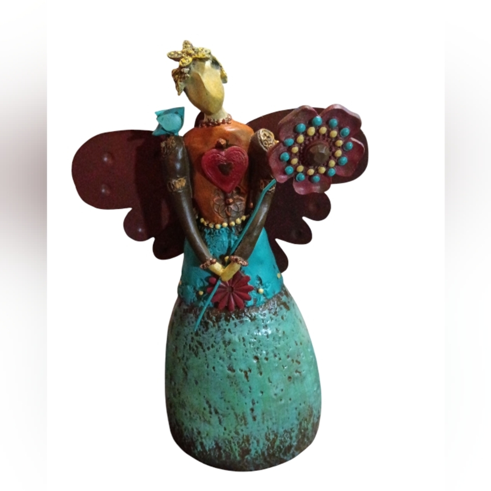 New Creative Resin Angel With Metal Wings 11.5T